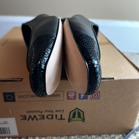 NWT - VANELi Fc-313 Ballet Flats, Black Nappa/Black Squama Print Tip, 8.5 🖤🖤 - Picture 9 of 16